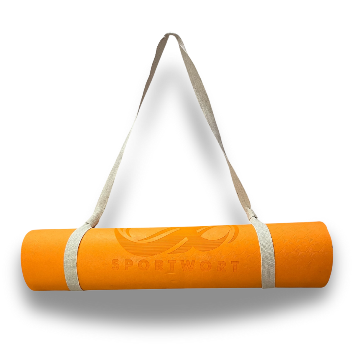 Sportwort Yoga Mat Sweatproof & Non-Slip, 6mm Thick TPE Eco-Friendly Material, For Women & Men (Orange)