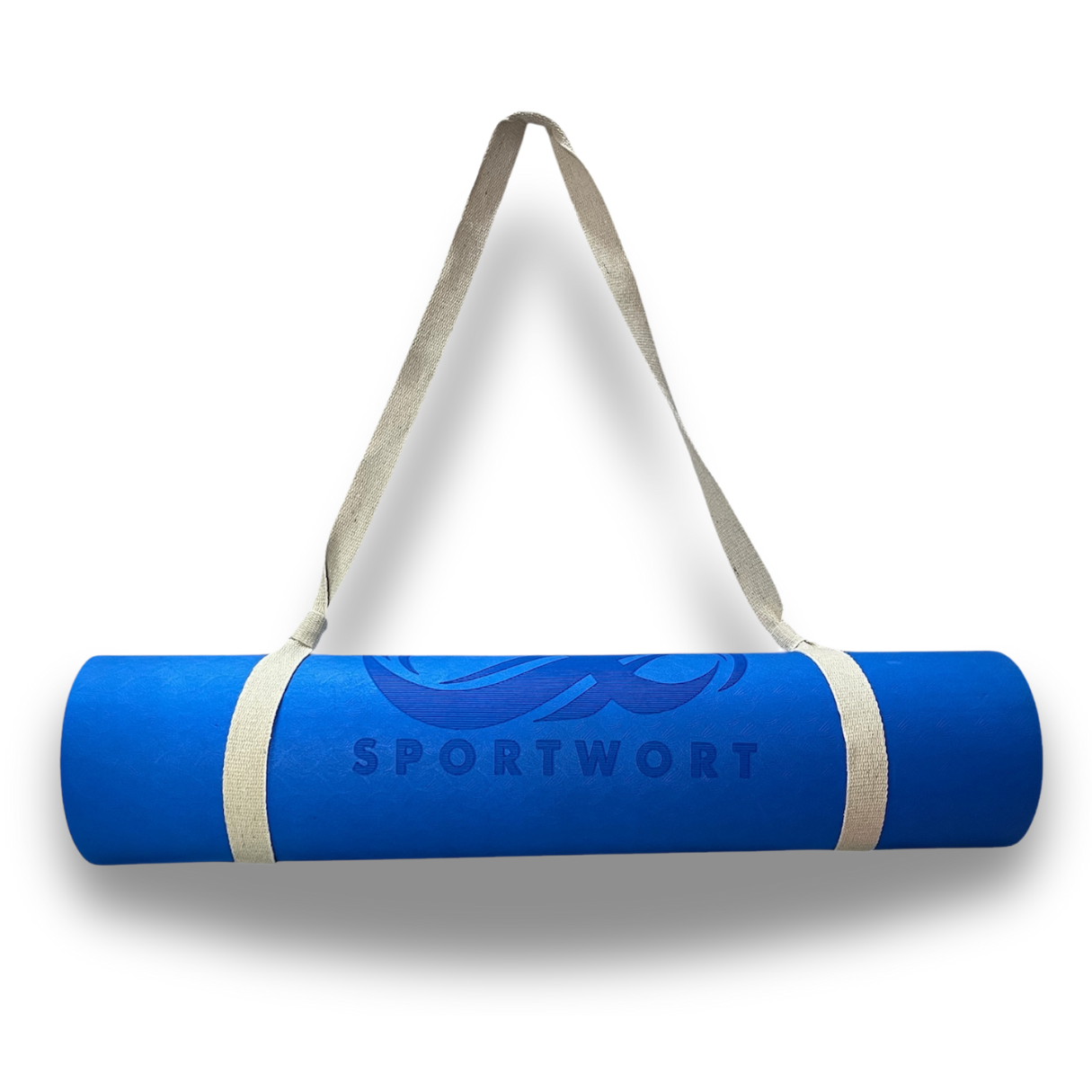 Sportwort Yoga Mat Sweatproof & Non-Slip, 6mm Thick TPE Eco-Friendly Material, For Women & Men (Blue)